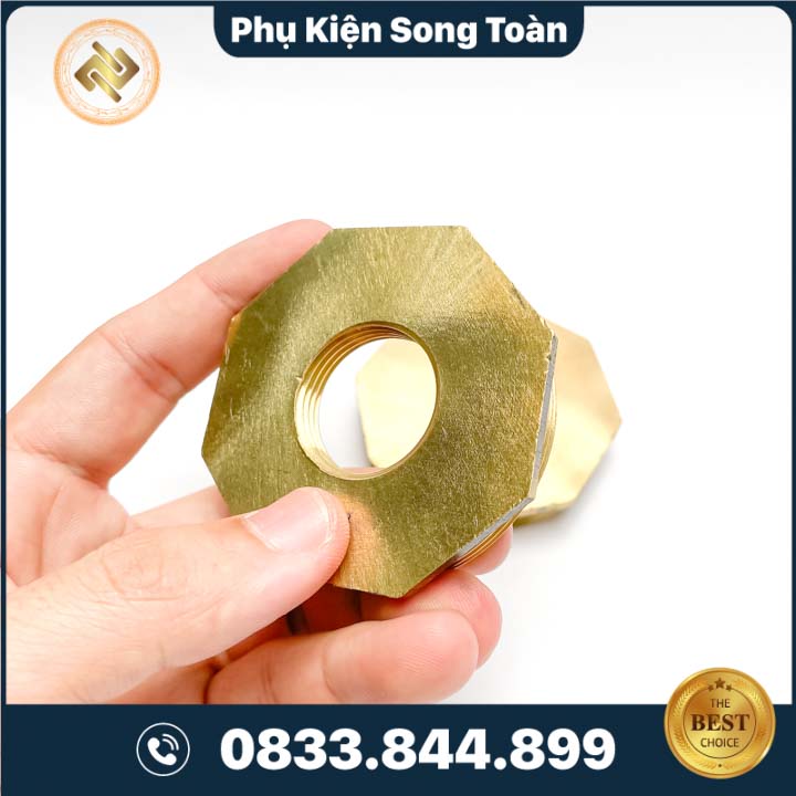 Cả Rá Ren Trong  1 Inch Ngoài 1 1/2 Inch, Lơ Ngược – Đồng Thau
