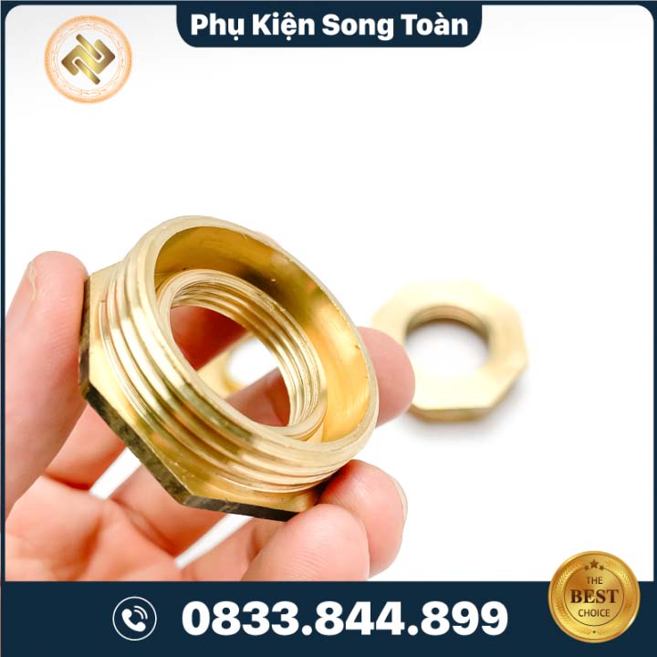 Cả Rá Ren Trong 1 Inch Ngoài 1 1/4, Lơ Ngược-Đồng Thau