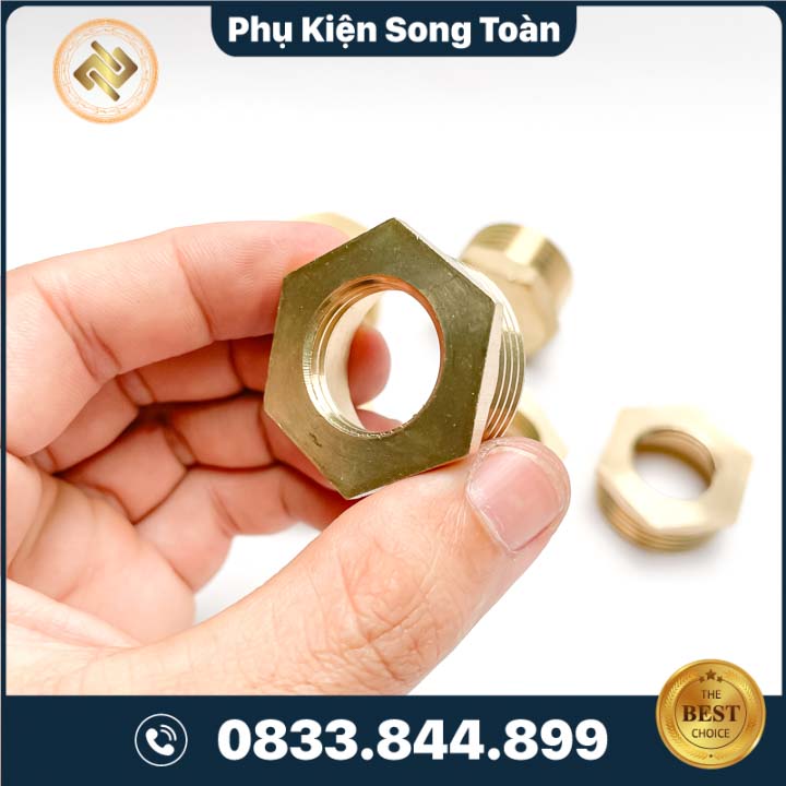 Cả Rá Ren Ngoài 1 Inch – Ren Trong 1/2  Inch , Lơ Ngược – Đồng Thau