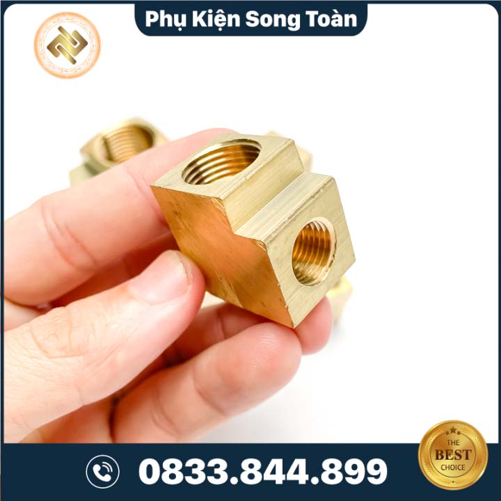 Co Ren Trong 17 x 13 – 3/8 x 1/4 Inch Hai Đầu Cong 90 Độ | Female Equal Elbows | Đồng Thau