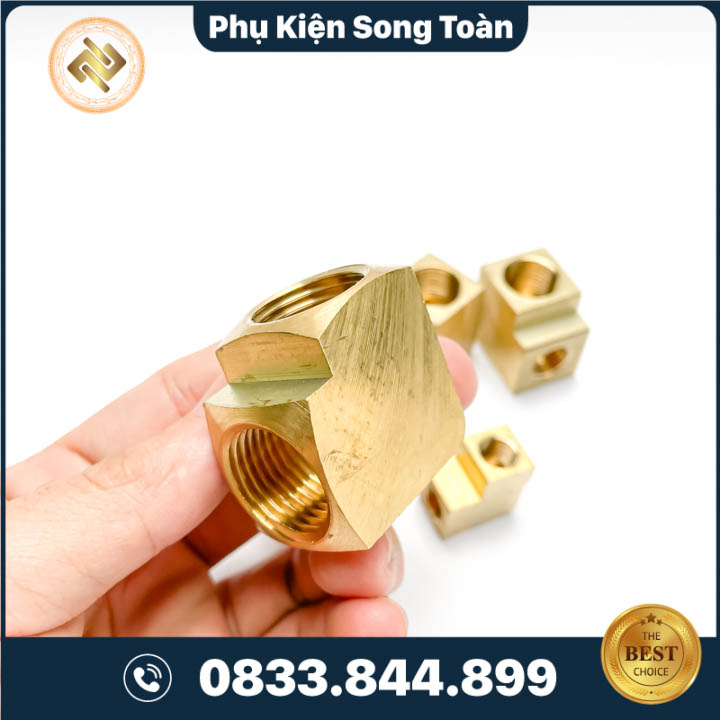 Co Ren Trong 21 – 1/2 Inch (DN15) Hai Đầu Cong 90 Độ | Female Equal Elbows | Đồng Thau
