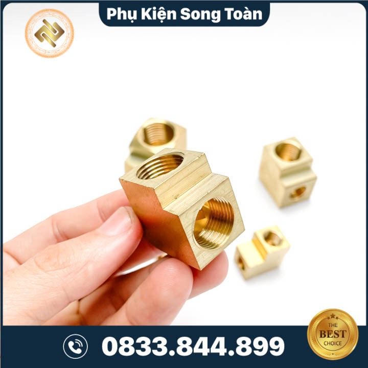 Co Ren Trong 17 – 3/8 Inch  Hai Đầu Cong 90 Độ | Female Equal Elbows | Đồng Thau