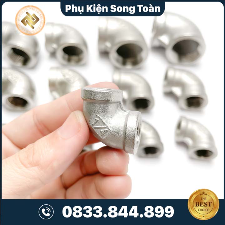 Co Ren Trong 13 – 1/4 Inch (DN8) Hai Đầu Cong 90 Độ | Female Equal Elbows | INOX 304
